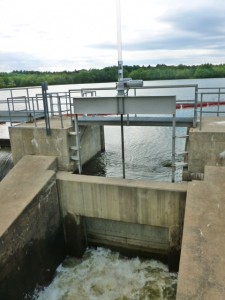 Dam gate open two feet